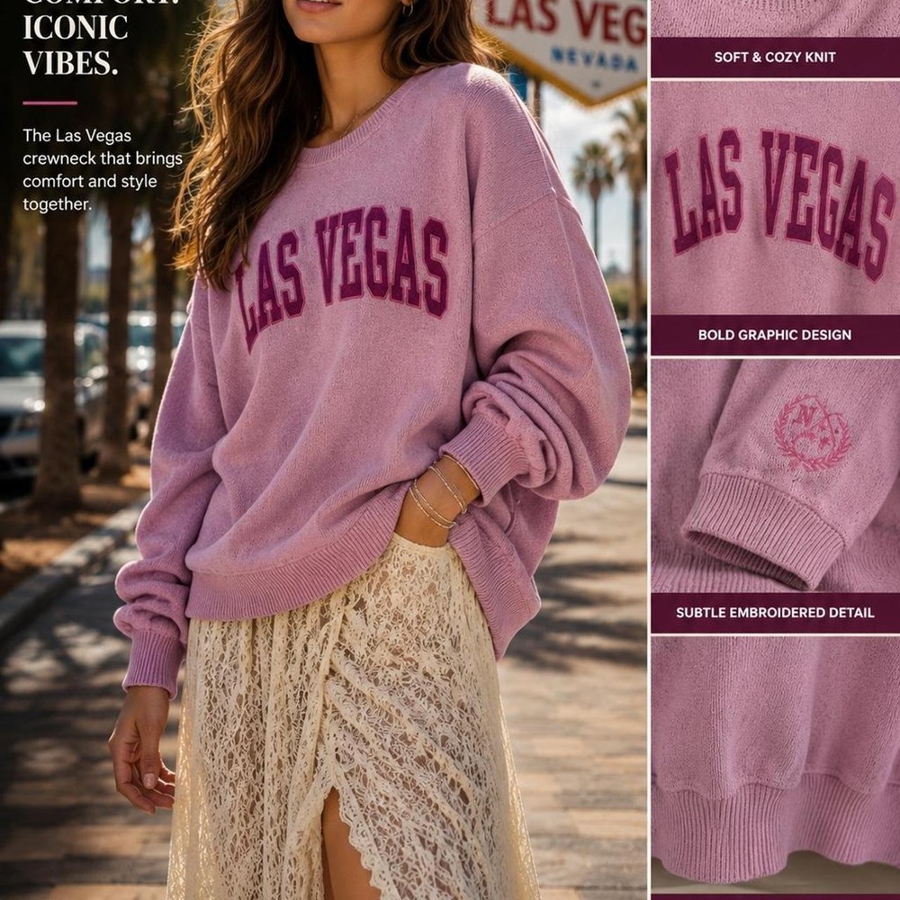 Las Vegas Graphic Crewneck Sweater